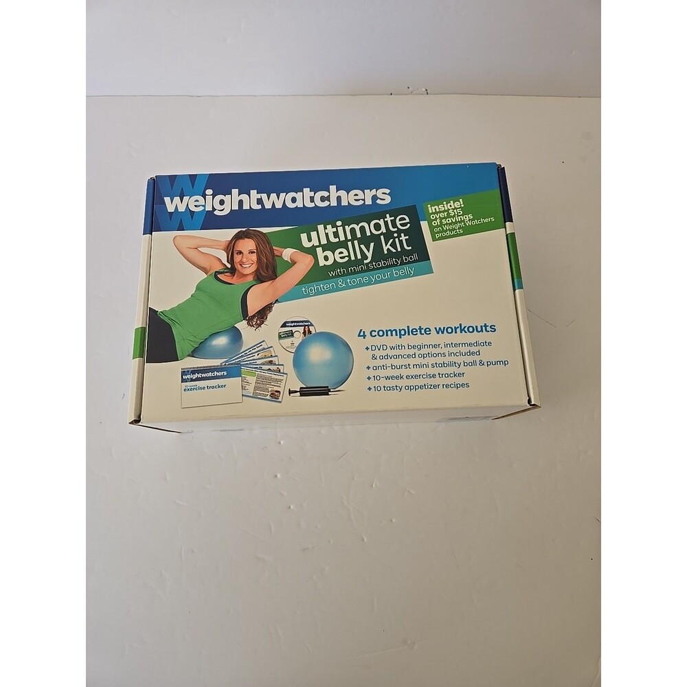 Weight Watchers Ultimate Belly Kit DVD & Mini Stability Ball Tone New Open Box